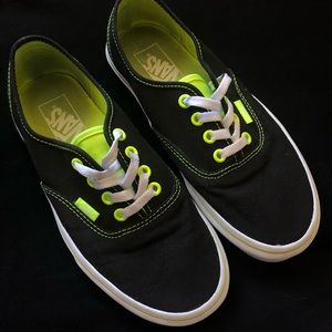 Black/ lime green Vans Classic low top
